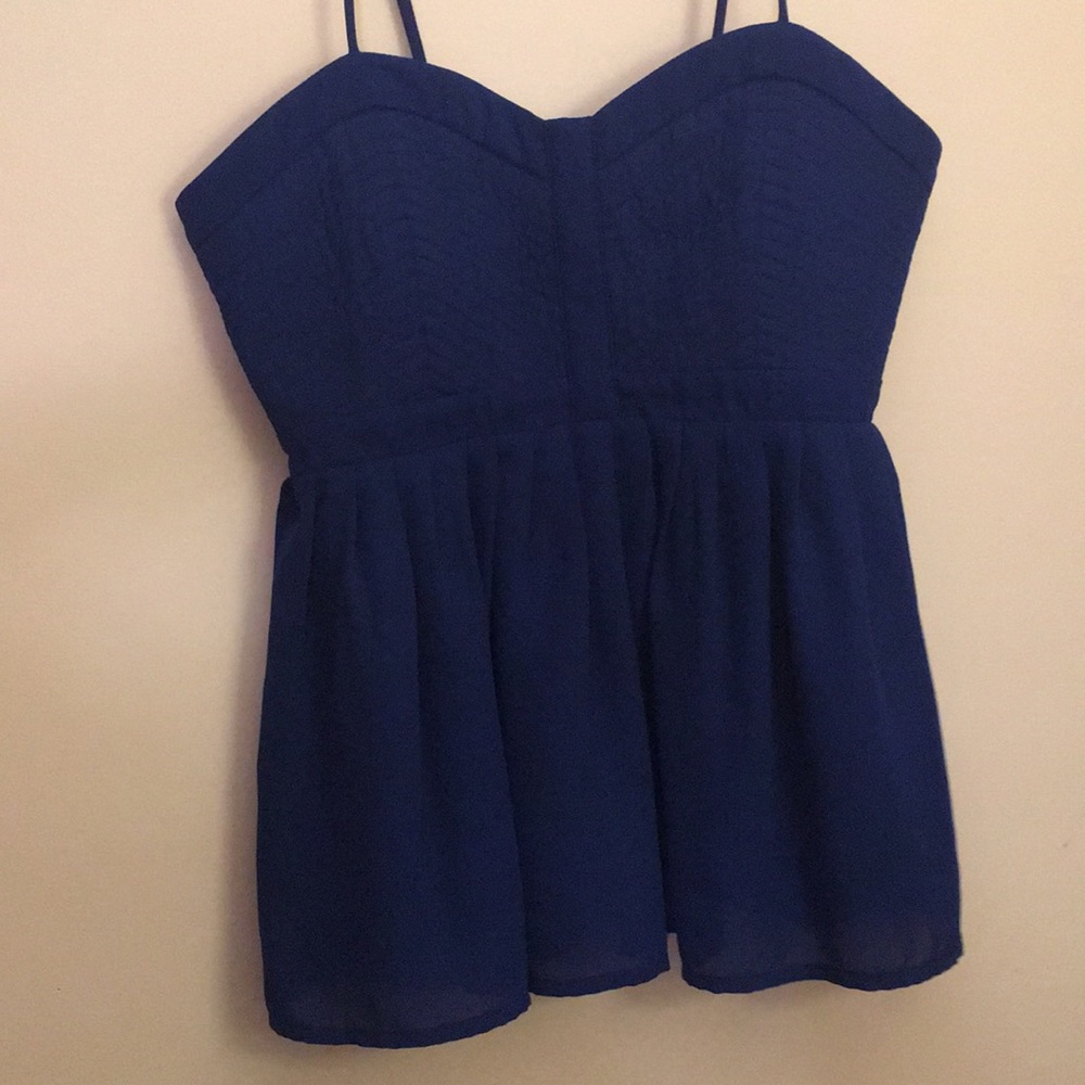 Cobalt blue corset blouse